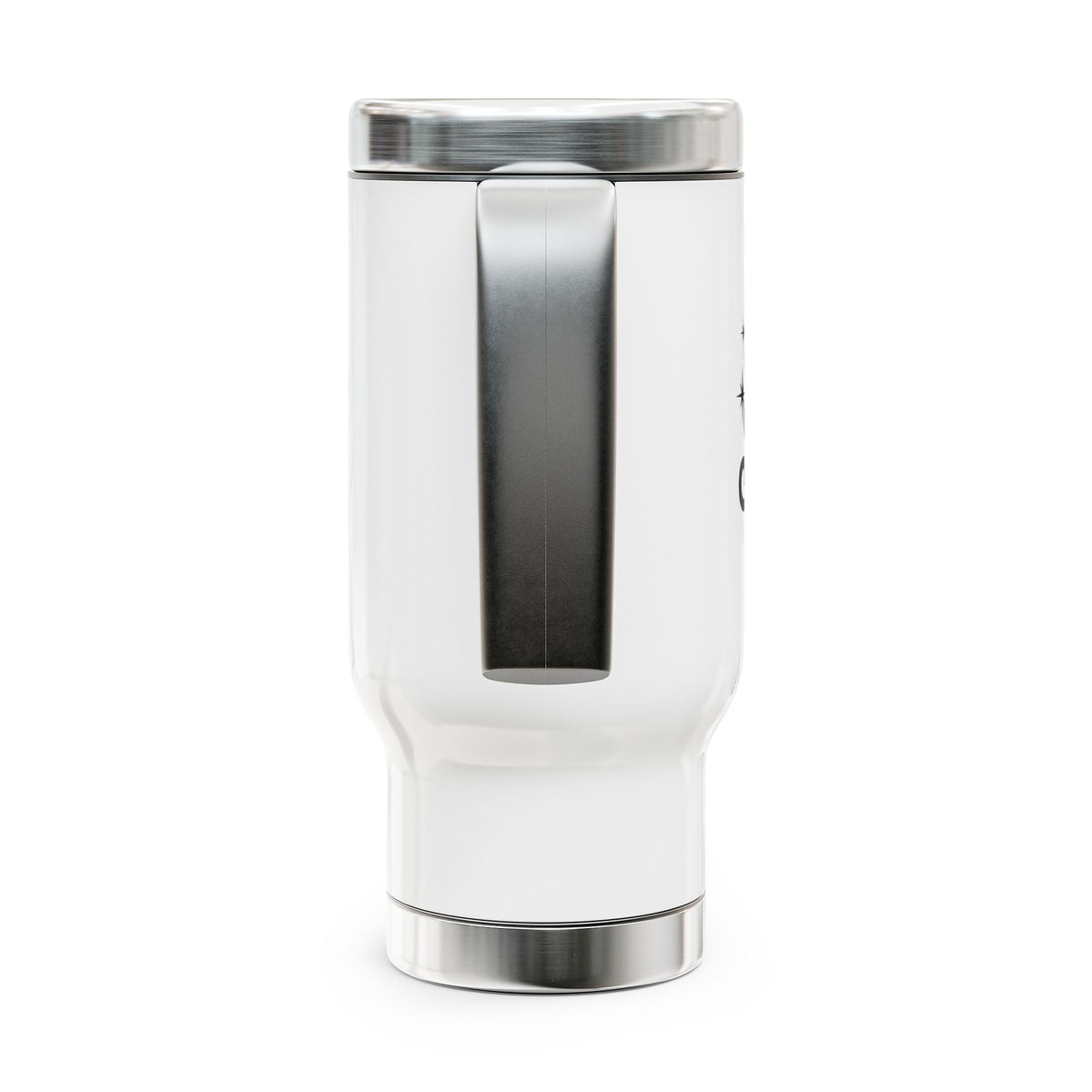 Keep Shining 14oz Stainless Steel Travel Mug with Handle — Inspirational Coffee Tumbler
