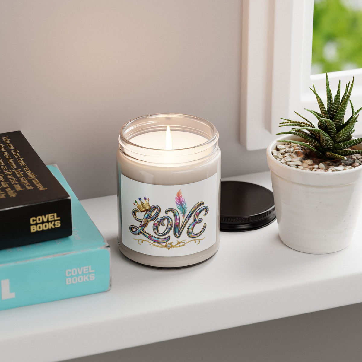 Soy Candle — 'LOVE' Decorative Jar Candle (9oz)