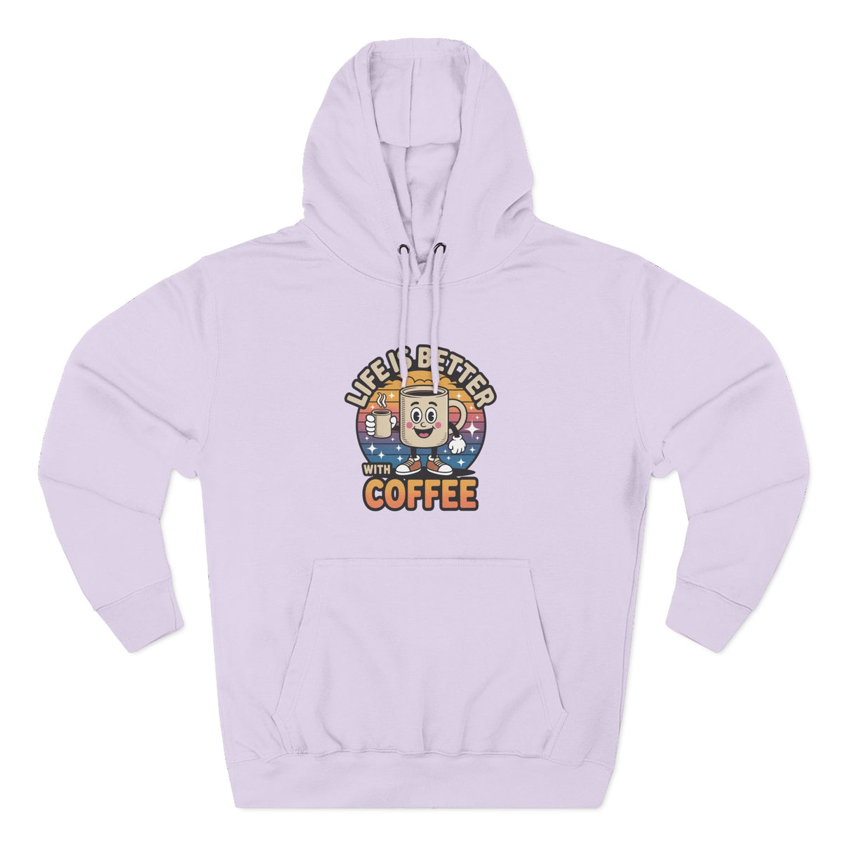 Hoodie — 'Life Is Better With Coffee' & 'Eye of the Tiger' Graphic Fleece Hoodie