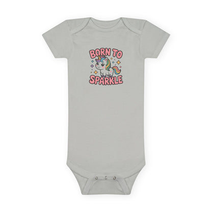 Born to Sparkle Unicorn Baby Onesie — Cute Infant Short Sleeve Bodysuit