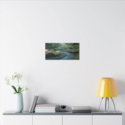 Customizable Serene River Valley Matte Canvas Print — Wall Art