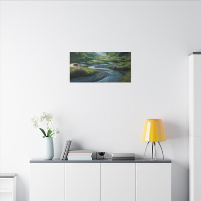 Customizable Serene River Valley Matte Canvas Print — Wall Art