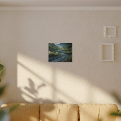 Customizable Serene River Valley Matte Canvas Print — Wall Art