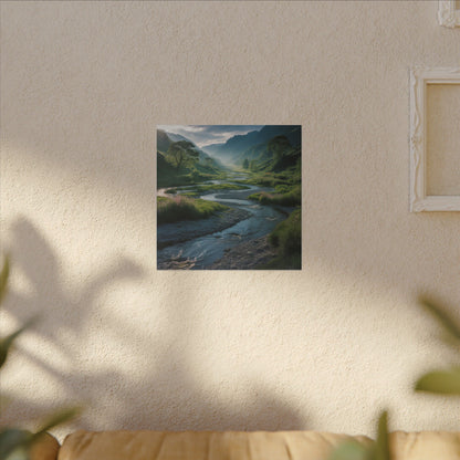Customizable Serene River Valley Matte Canvas Print — Wall Art