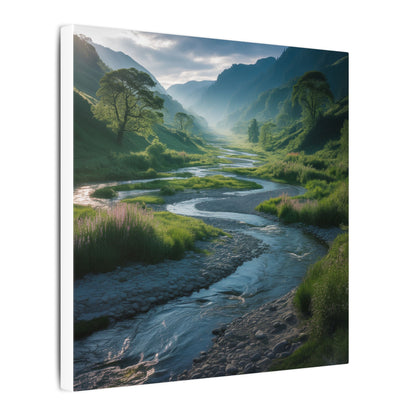 Customizable Serene River Valley Matte Canvas Print — Wall Art