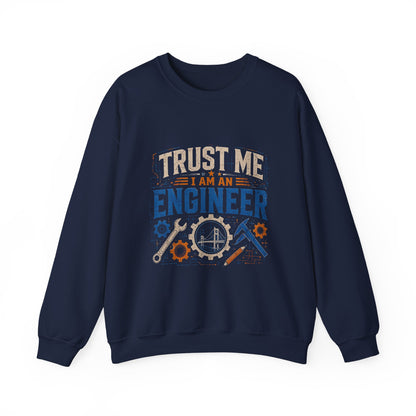 Engineer Crewneck Sweatshirt – “Trust Me I Am An Engineer” Graphic