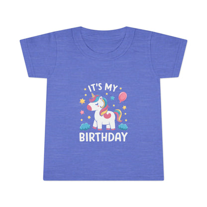 Toddler T-Shirt — "It's My Birthday" Cute Unicorn Birthday Tee