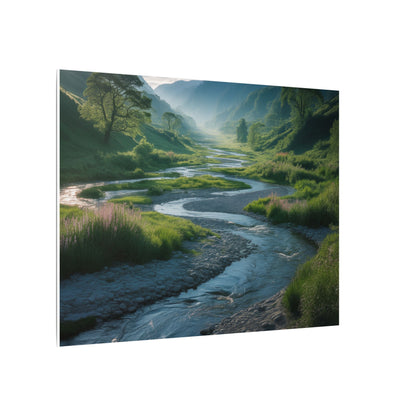 Customizable Serene River Valley Matte Canvas Print — Wall Art