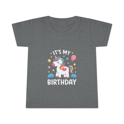 Toddler T-Shirt — "It's My Birthday" Cute Unicorn Birthday Tee