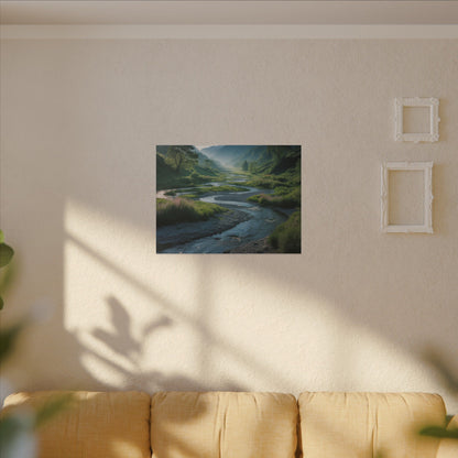 Customizable Serene River Valley Matte Canvas Print — Wall Art