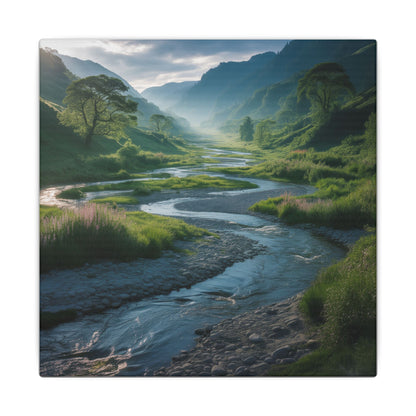 Customizable Serene River Valley Matte Canvas Print — Wall Art