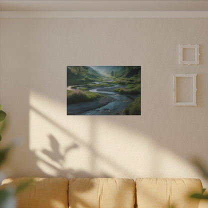 Customizable Serene River Valley Matte Canvas Print — Wall Art
