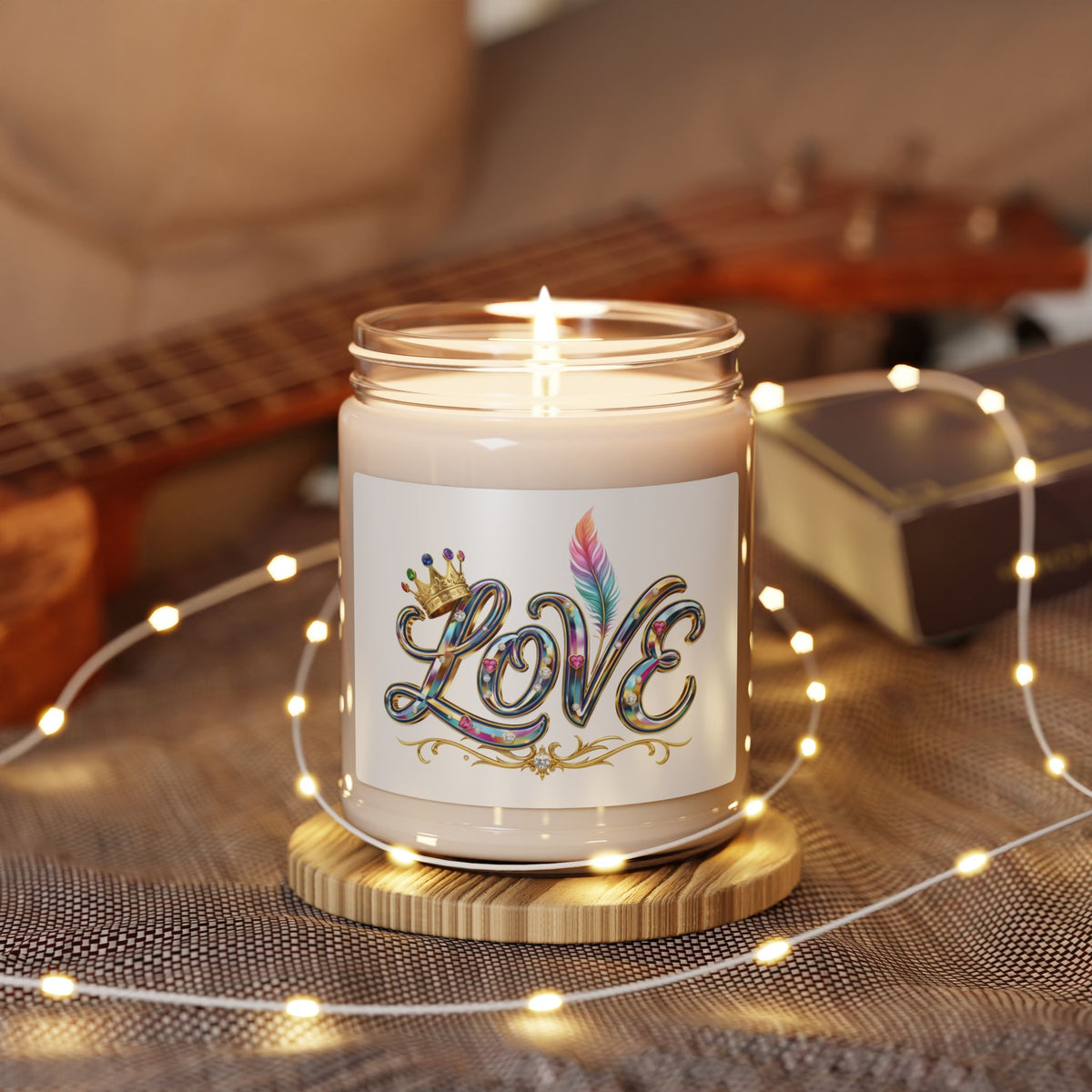 Soy Candle — 'LOVE' Decorative Jar Candle (9oz)