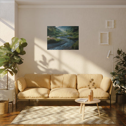 Customizable Serene River Valley Matte Canvas Print — Wall Art