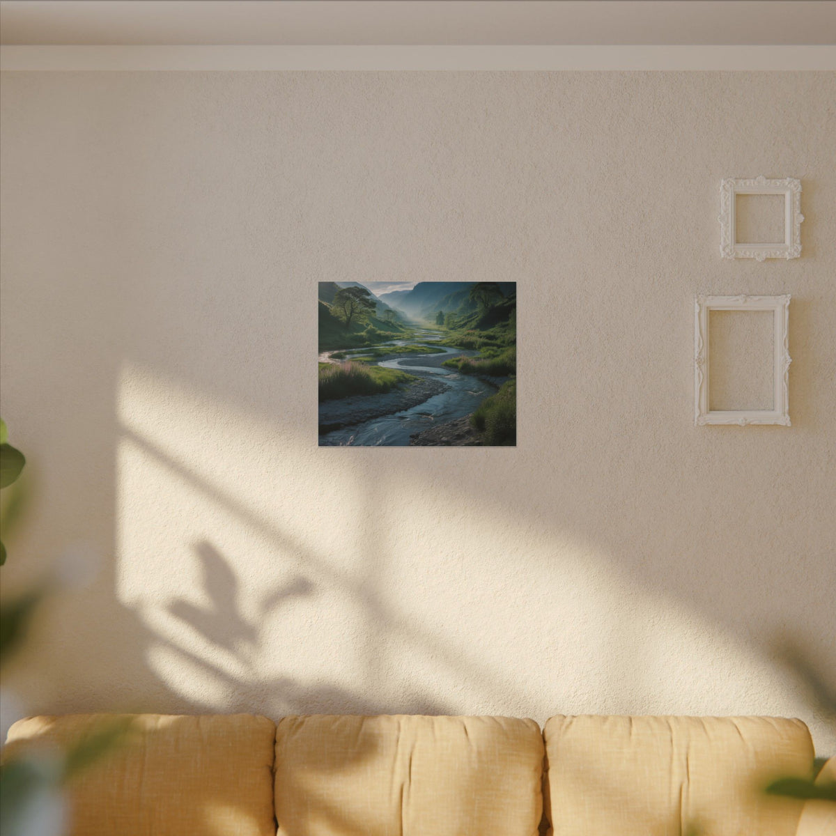 Customizable Serene River Valley Matte Canvas Print — Wall Art