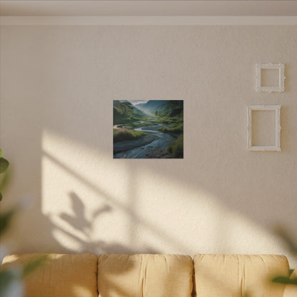 Customizable Serene River Valley Matte Canvas Print — Wall Art