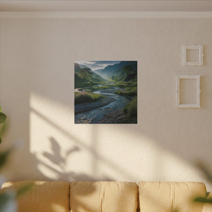 Customizable Serene River Valley Matte Canvas Print — Wall Art