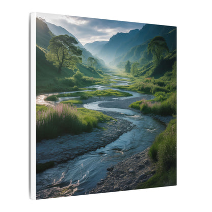 Customizable Serene River Valley Matte Canvas Print — Wall Art