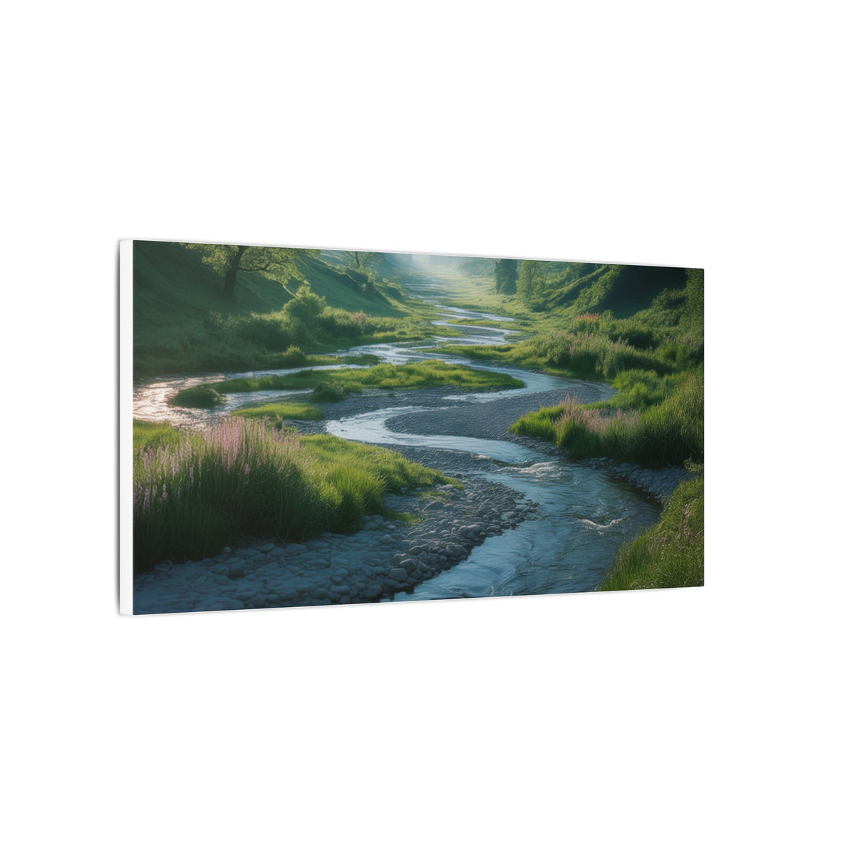 Customizable Serene River Valley Matte Canvas Print — Wall Art