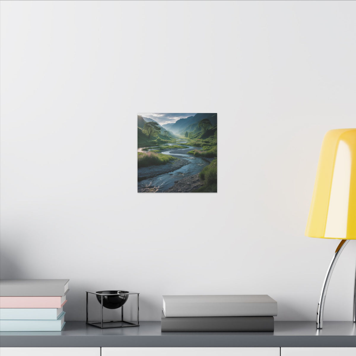 Customizable Serene River Valley Matte Canvas Print — Wall Art