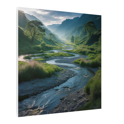 Customizable Serene River Valley Matte Canvas Print — Wall Art