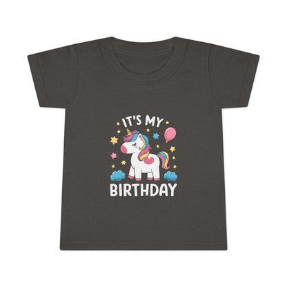 Toddler T-Shirt — "It's My Birthday" Cute Unicorn Birthday Tee