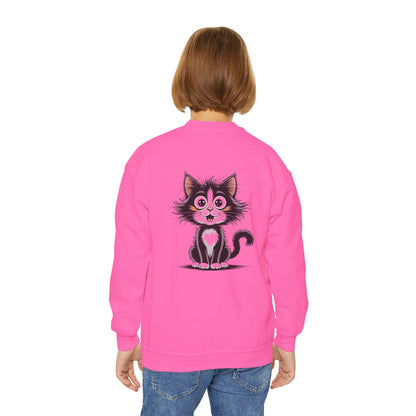 Youth Cat Crewneck Sweatshirt - Cute Kitten