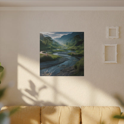 Customizable Serene River Valley Matte Canvas Print — Wall Art
