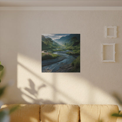 Customizable Serene River Valley Matte Canvas Print — Wall Art