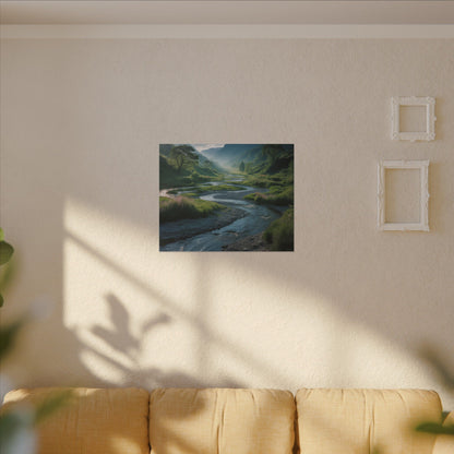 Customizable Serene River Valley Matte Canvas Print — Wall Art