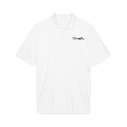Embroidered Logo Polo Shirt — White Performance Sport Polo