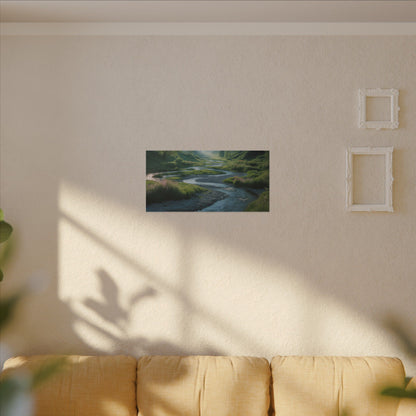 Customizable Serene River Valley Matte Canvas Print — Wall Art