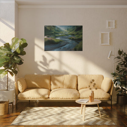 Customizable Serene River Valley Matte Canvas Print — Wall Art