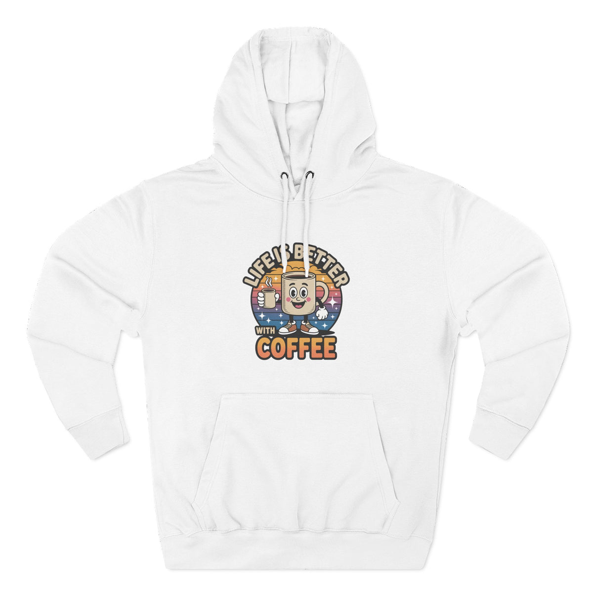 Hoodie — 'Life Is Better With Coffee' & 'Eye of the Tiger' Graphic Fleece Hoodie