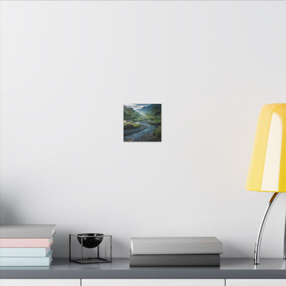 Customizable Serene River Valley Matte Canvas Print — Wall Art
