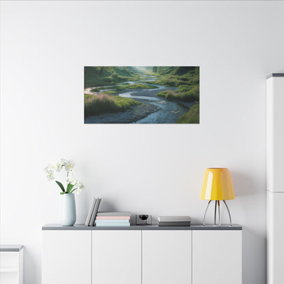 Customizable Serene River Valley Matte Canvas Print — Wall Art
