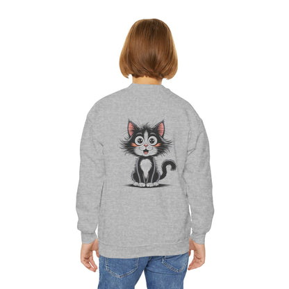 Youth Cat Crewneck Sweatshirt - Cute Kitten