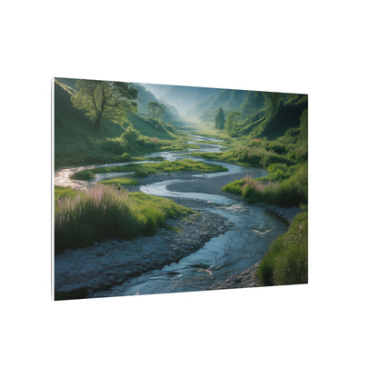 Customizable Serene River Valley Matte Canvas Print — Wall Art