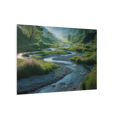 Customizable Serene River Valley Matte Canvas Print — Wall Art