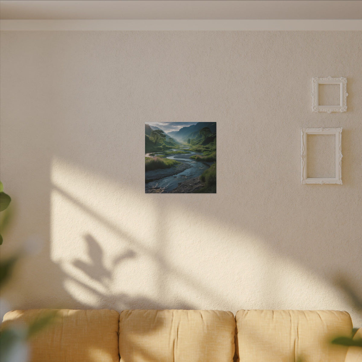 Customizable Serene River Valley Matte Canvas Print — Wall Art
