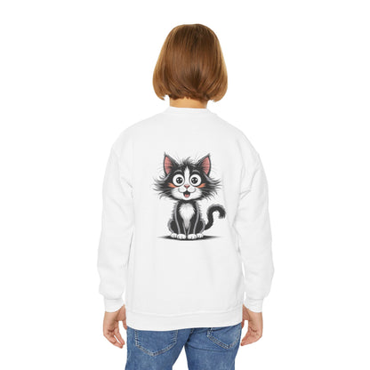 Youth Cat Crewneck Sweatshirt - Cute Kitten