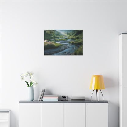 Customizable Serene River Valley Matte Canvas Print — Wall Art