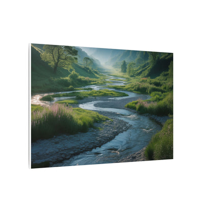 Customizable Serene River Valley Matte Canvas Print — Wall Art
