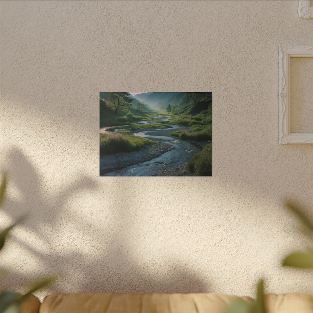 Customizable Serene River Valley Matte Canvas Print — Wall Art