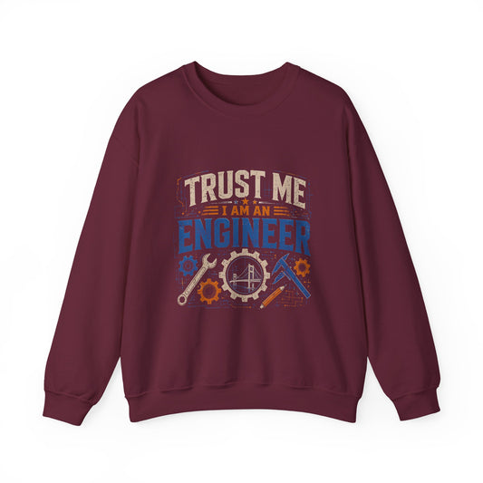 Engineer Crewneck Sweatshirt – “Trust Me I Am An Engineer” Graphic