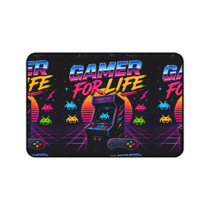 Gamer For Life Retro Arcade Desk Mat