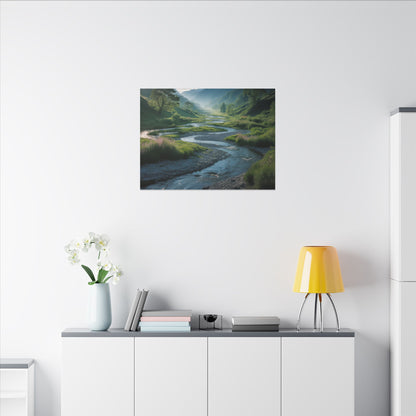 Customizable Serene River Valley Matte Canvas Print — Wall Art