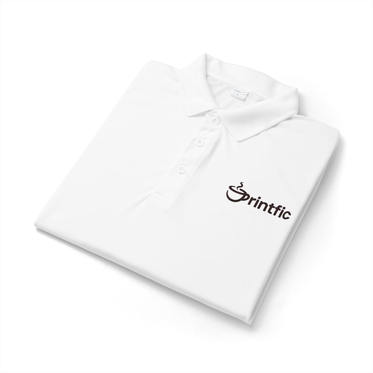 Embroidered Logo Polo Shirt — White Performance Sport Polo