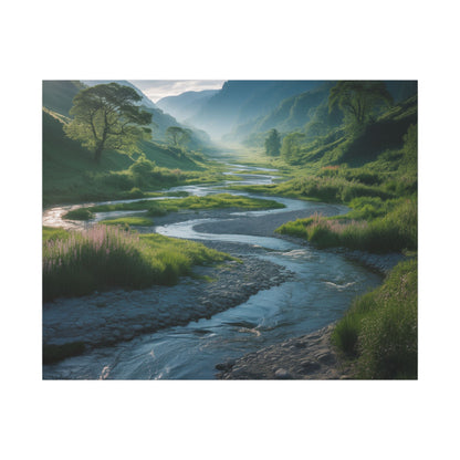 Customizable Serene River Valley Matte Canvas Print — Wall Art