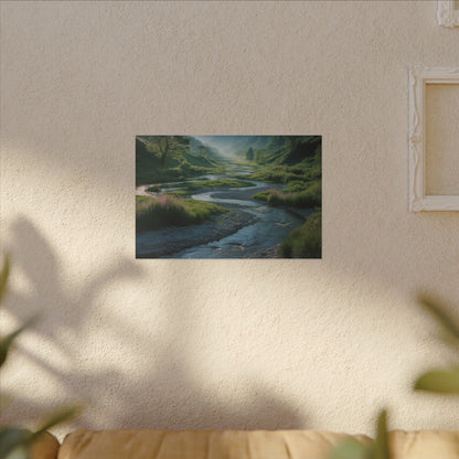 Customizable Serene River Valley Matte Canvas Print — Wall Art
